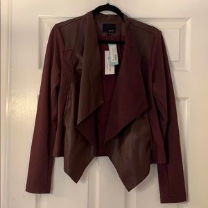 Ponte and faux leather jacket